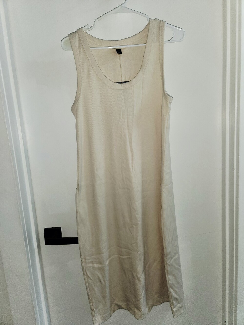 Target Cream Sleeveless Midi Shift Dress